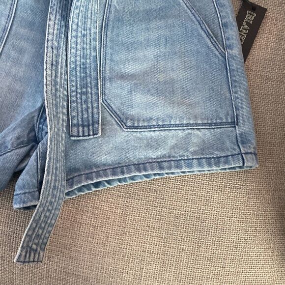 NWT Blank NYC Light Blue Jean Belted Shorts Size 24 - Picture 4 of 12